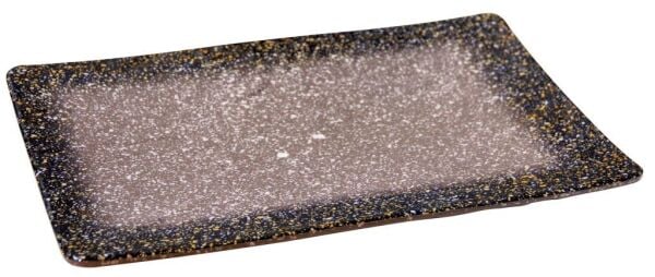 Globy Melamin Granit Açık Büfe  Dikdörtgen Sunum Tabağı 34,8x24x3 cm