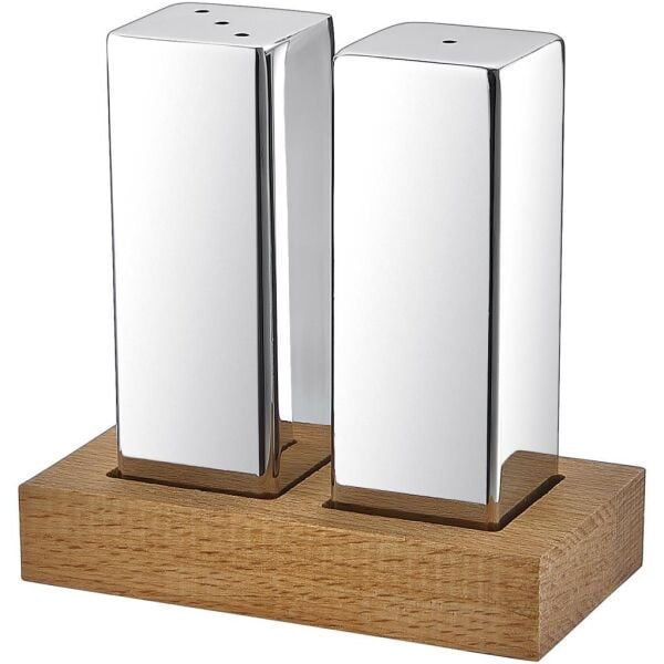 Biradlı GRV-36 Ahşap Dikdörtgen Standlı Tuzluk Takımı, 2'li