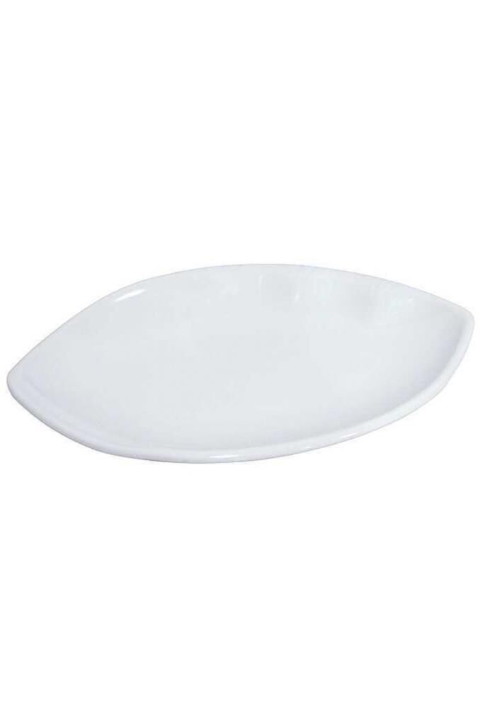 Globy Açık Büfe Melamin Oval,Elips Sunum Tabağı Beyaz 30,5 cm