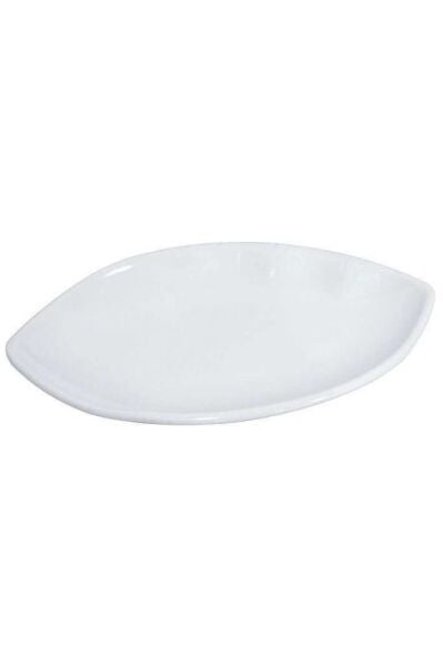 Globy Açık Büfe Melamin Oval,Elips Sunum Tabağı Beyaz 30,5 cm