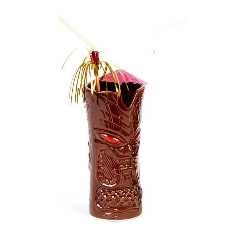 Biradlı GRV20221 Tiki Mug Kokteyl Bardağı, 350 cc, Kahverengi 8*H17,5 350 cc