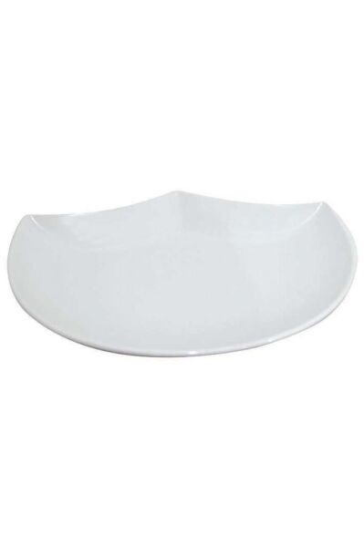 Globy Melamin Yarım Ay Sunum Tabağı Beyaz 29,5x24 cm
