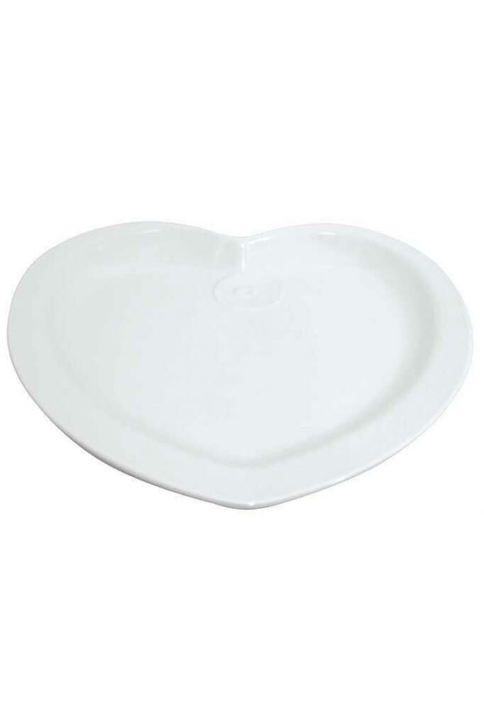 Globy Melamin Kalp Sunum Tabağı Beyaz 30 cm