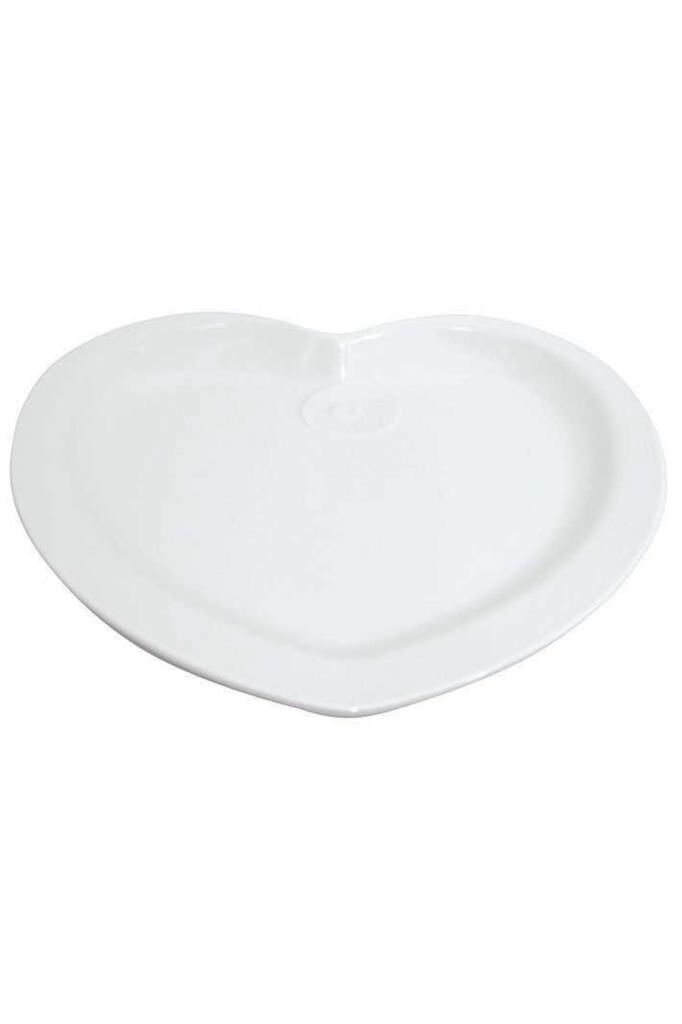Globy Melamin Kalp Sunum Tabağı Beyaz 30 cm