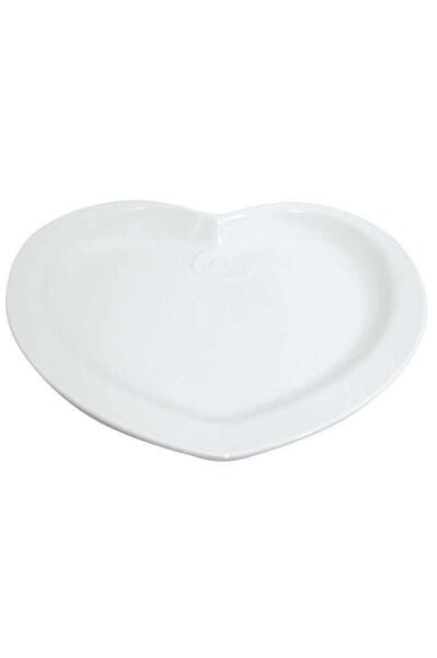 Globy Melamin Kalp Sunum Tabağı Beyaz 30 cm