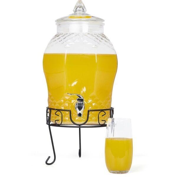 Biradlı GRV-8031 Musluklu Cam Şerbetlik, 8 L