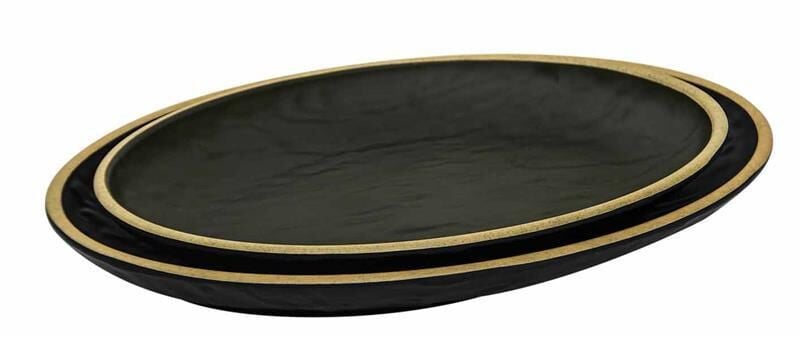 Globy Açık Büfe Oval Servis Sunum Tabağı Yellow 39x27,5x4,3 cm