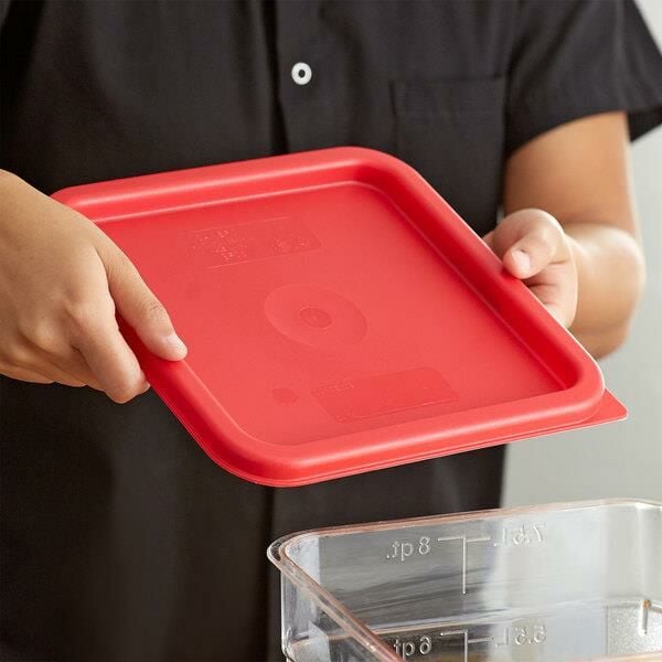Cambro Camsquares Polietilen Kare Saklama Kabı Kapağı Kış Gülü Rengi, 5,7-7,6 Litre Uyumlu