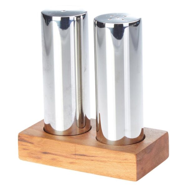 Biradlı GRV-319 Everest Yuvarlak Büyük Tuzluk Seti, 2'li, Parlak