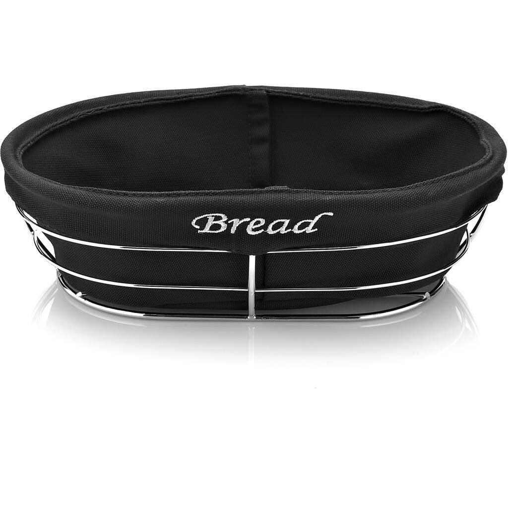 Biradlı HW-186A Bezli Oval Ekmek Sepeti, 26x17x6.5 cm, Altın