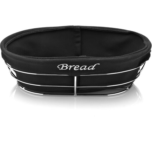 Biradlı HW-186A Bezli Oval Ekmek Sepeti, 26x17x6.5 cm, Altın