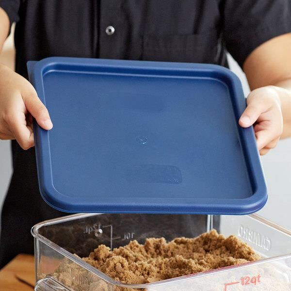 Cambro Camsquares Polietilen Kare Saklama Kabı Kapağı Gece Mavisi Rengi, 11,4-17,2-20,8 Litre Uyumlu