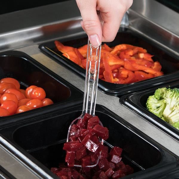 Cambro Polikarbon Delikli Açıkbüfe Zeytin Servis Kaşığı Şeffaf 25,5 cm