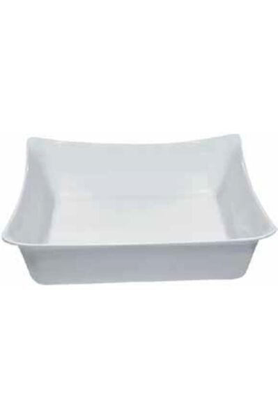 Globy Melamin Açık Büfe Yayvan Dikdörtgen Kase – 17×16×10 cm