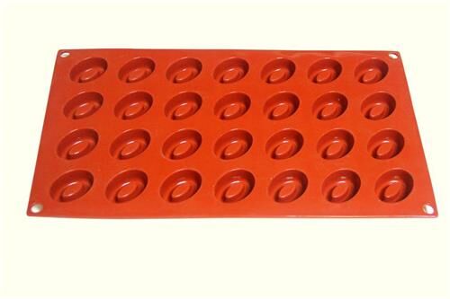 Globy Silikon Oval Savarin  Kalıbı, Silikon Çikolata Kalıbı  28li