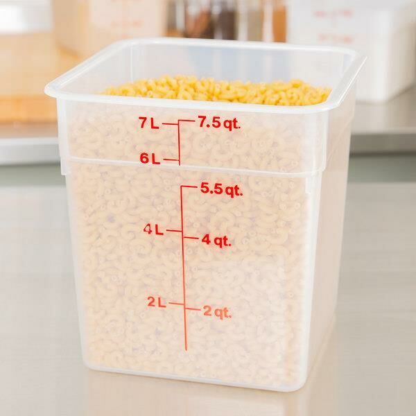 Cambro Camsquares Yarı Saydam Saklama Kabı Kare Saklama Kabı 7,6 Litre
