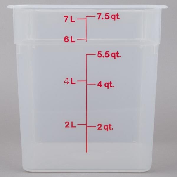 Cambro Camsquares Yarı Saydam Saklama Kabı Kare Saklama Kabı 7,6 Litre