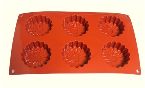 Globy Silikon Papatya Desenli Kek Kalıbı,Muffin Kalıbı 6lı