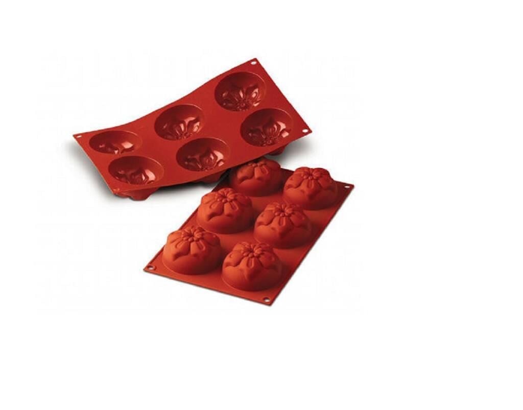 Globy Silikon Nergiz Çiçek Desenli Kek Kalıbı, 6'lı