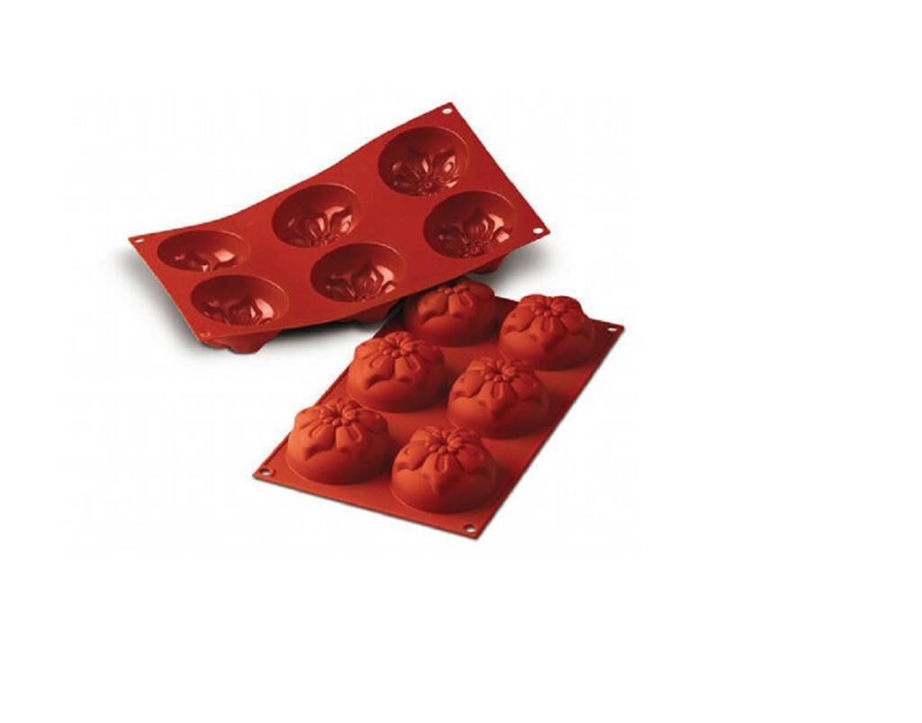 Globy Silikon Nergiz Çiçek Desenli Kek Kalıbı, 6'lı