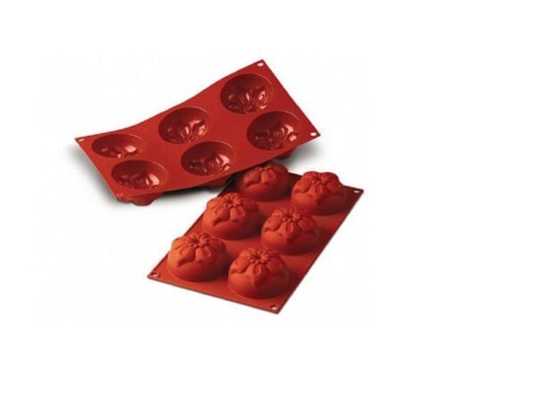 Globy Silikon Nergiz Çiçek Desenli Kek Kalıbı, 6'lı