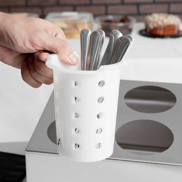 Cambro Tekli Yuvarlak Çatal Bıçak Sepeti Beyaz