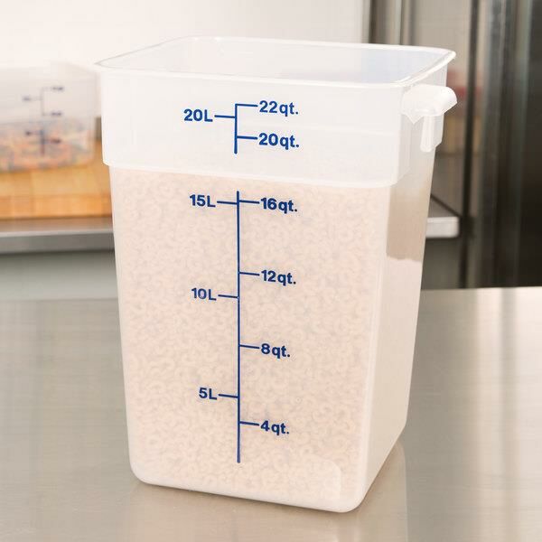 Cambro Camsquares Yarı Saydam Saklama Kabı Kare Saklama Kabı 20,8 Litre