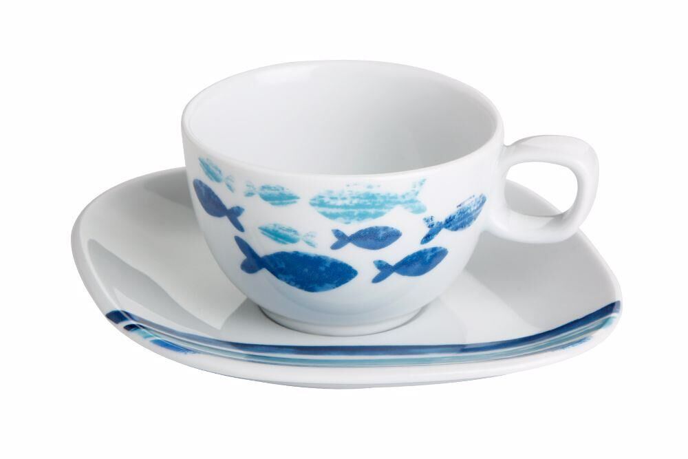 Porland 136119 Deep Blue Desen2 Çay Fincan Tabağı 18 cm 6 Adet