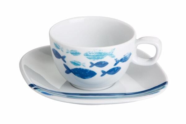 Porland 136119 Deep Blue Desen2 Çay Fincan Tabağı 18 cm 6 Adet