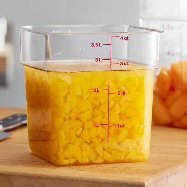 Cambro Polikarbon Camwear Ölçekli Kare Saklama Kabı 3,8 Litre