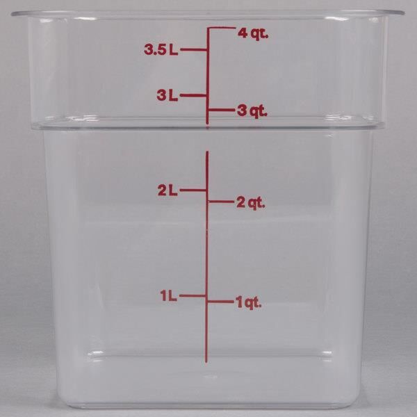 Cambro Polikarbon Camwear Ölçekli Kare Saklama Kabı 3,8 Litre