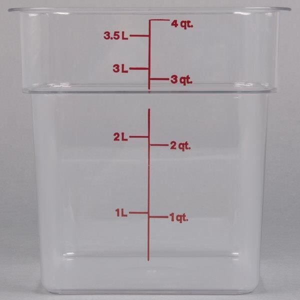 Cambro Polikarbon Camwear Ölçekli Kare Saklama Kabı 3,8 Litre