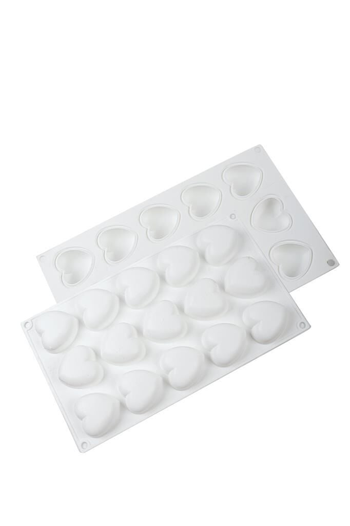 Globy Silikon Profesyonel Mousse 3D Kalp Desenli Kek, Tatlı Kalıbı 15li