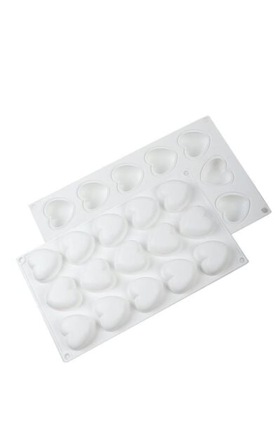Globy Silikon Profesyonel Mousse 3D Kalp Desenli Kek, Tatlı Kalıbı 15li