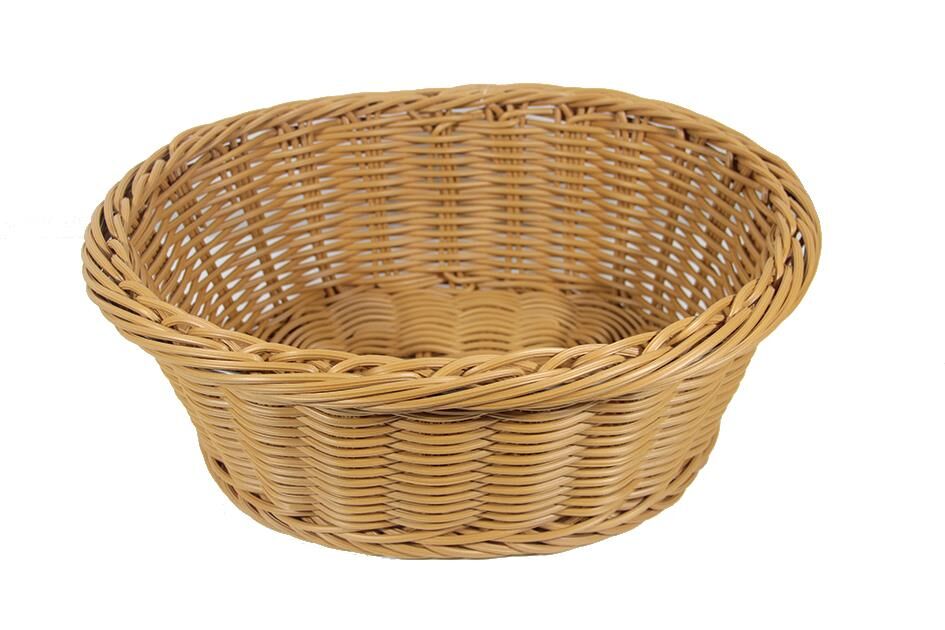 Globy Rattan Dokuma Plastik Oval Açıkbüfe Ekmek Sepeti, Ekmeklik 43x36 cm