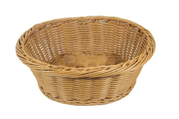 Globy Rattan Dokuma Plastik Oval Açıkbüfe Ekmek Sepeti, Ekmeklik 43x36 cm