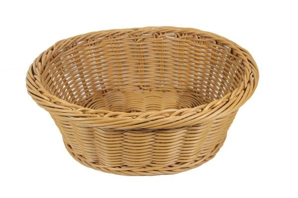 Globy Rattan Dokuma Plastik Oval Açıkbüfe Ekmek Sepeti, Ekmeklik 43x36 cm