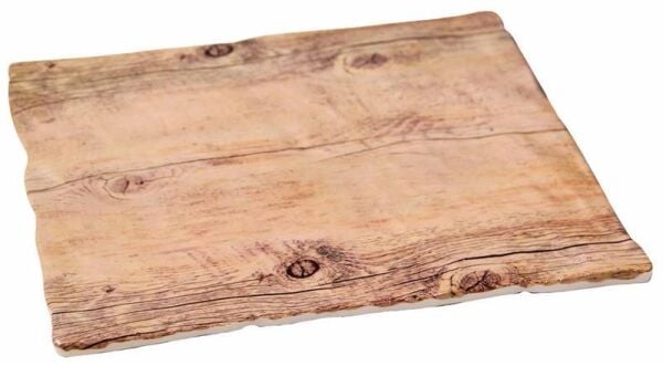 Globy Açık Büfe Ahşap Desenli Sunum Tabak Kare 35x35x1 cm