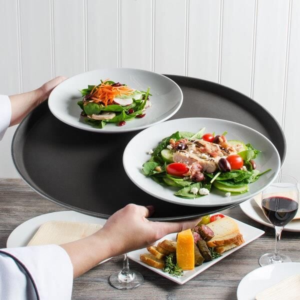 Cambro Camtread Yuvarlak Kaymaz Tepsi Siyah 49,5 cm - 1950CT