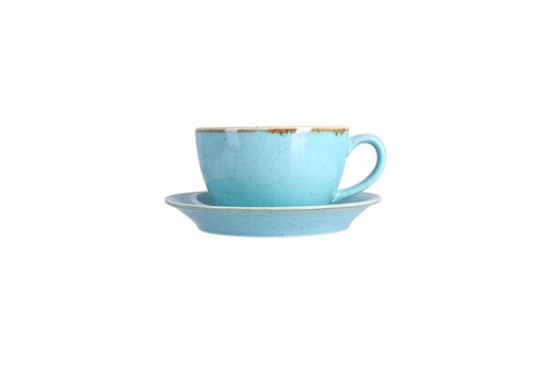 Porland Seasons Turkuaz Tabaklı Çay Fincan Takımı 320 cc 6'lı