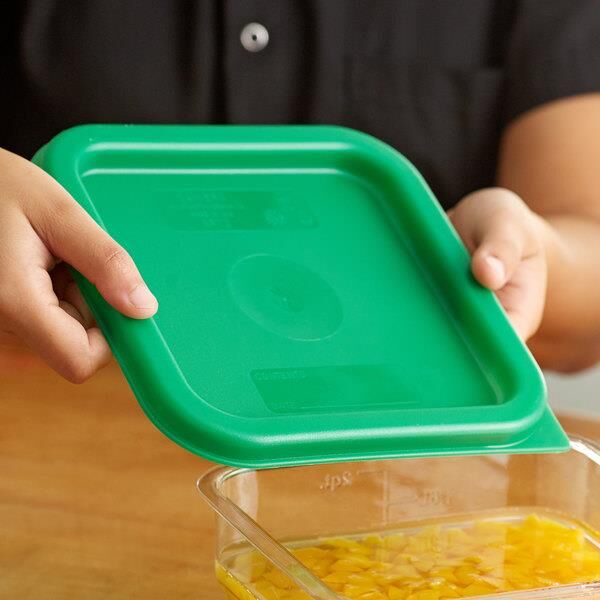 Cambro Camsquares Polietilen Kare Saklama Kabı Kapağı Fıstık Yeşili Rengi 1,9-3,8 Litre Uyumlu