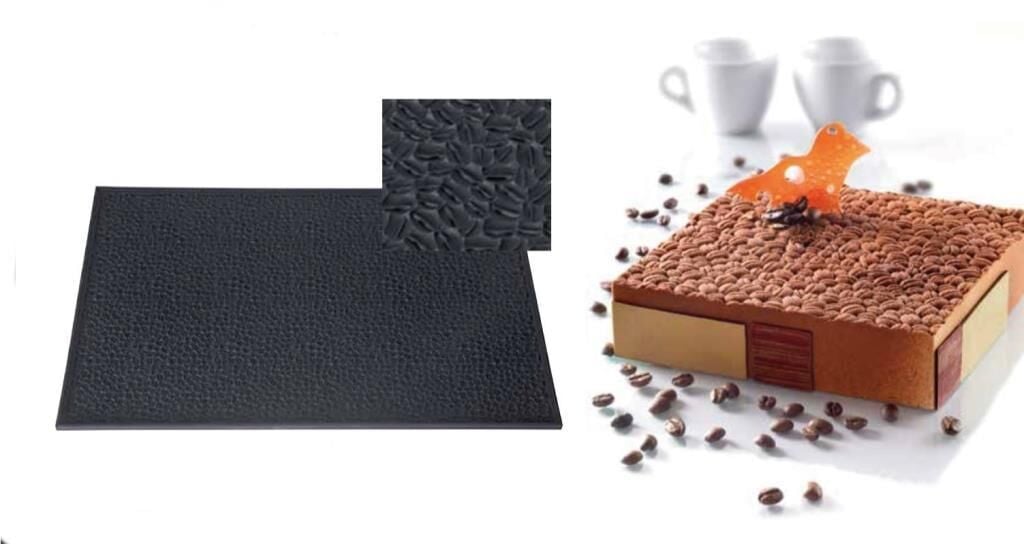 Globy Silikon Kahve Çekirdeği Desenli Yan Dekor,Pasta Kalıbı