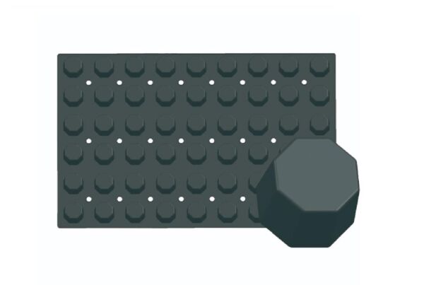 Globy Profesyonel Silikon Küçük Sekizgen Tatlı, Kek Kalıbı 54'lü