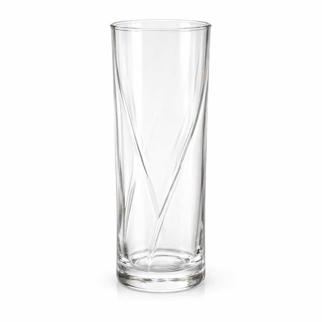 ASKOM 4136 – Oluklu Şeffaf Bardak (6x17 cm)