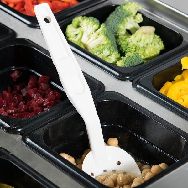 Cambro Camwear Polikarbon Açıkbüfe Delikli Servis Kaşığı Beyaz 28 cm