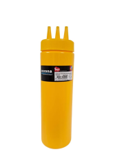 Bora Plastik Corona Fişek Sosluk - Ketçap Şişe 3 Delikli 700 ml Sarı - BO2049
