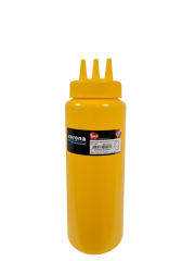 Bora Plastik Corona Fişek Sosluk - Ketçap Şişe 3 Delikli 950 ml Sarı - BO2058