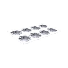 Silikomart Kit Tarte Ring Blossom Çiçek Desen Silikon Kek Kalıbı 8'li 7 cm