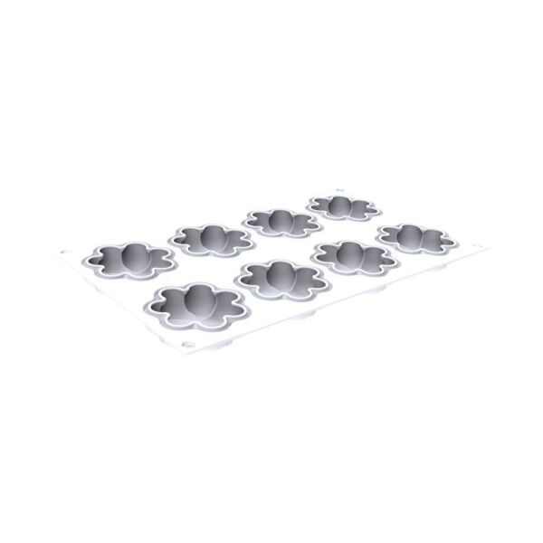 Silikomart Kit Tarte Ring Blossom Çiçek Desen Silikon Kek Kalıbı 7 cm 8'li - 25.396.87.0065