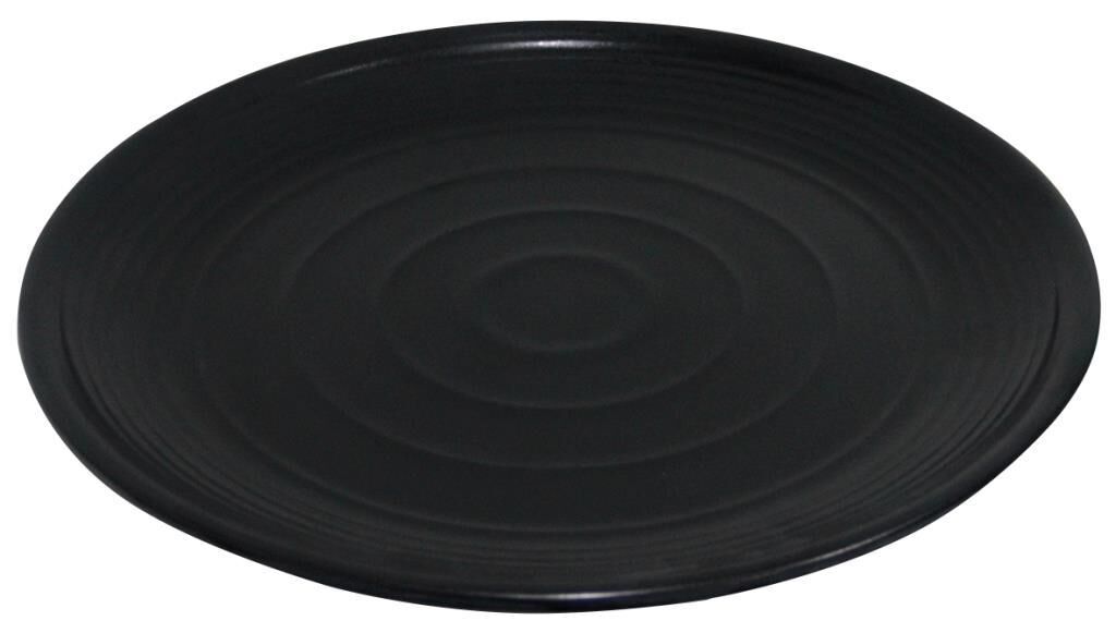 Globy Melamin Açık Büfe Tepsi Yuvarlak Siyah – 40 cm